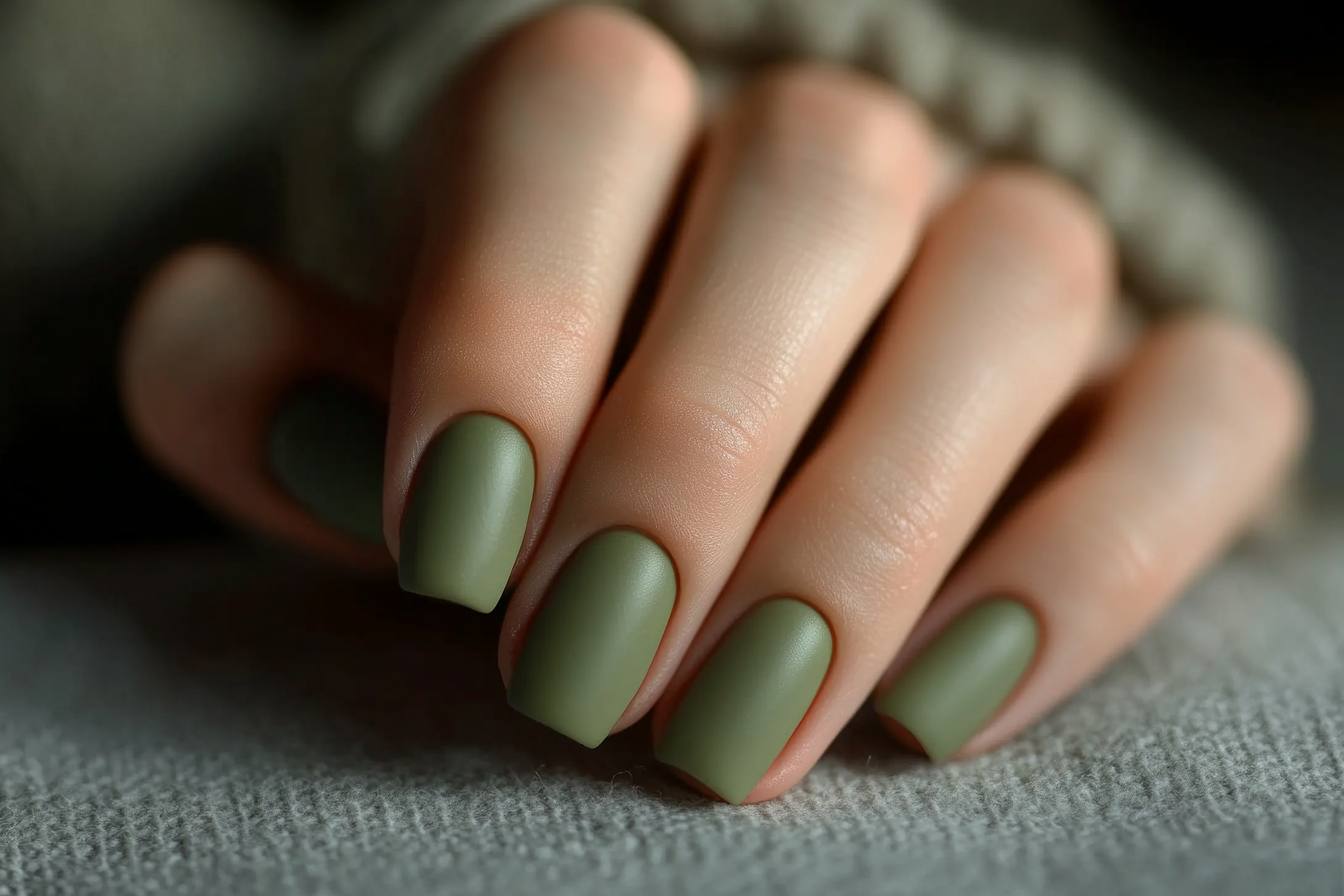 couleur manucure vert olive