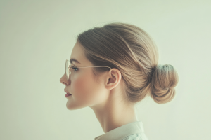 chignon lunettes