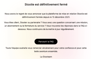 Cessation d'activité Stootie