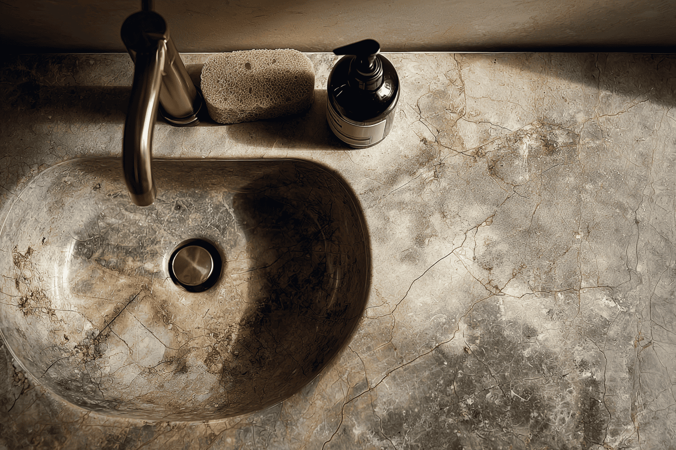 nettoyer un lavabo en marbre