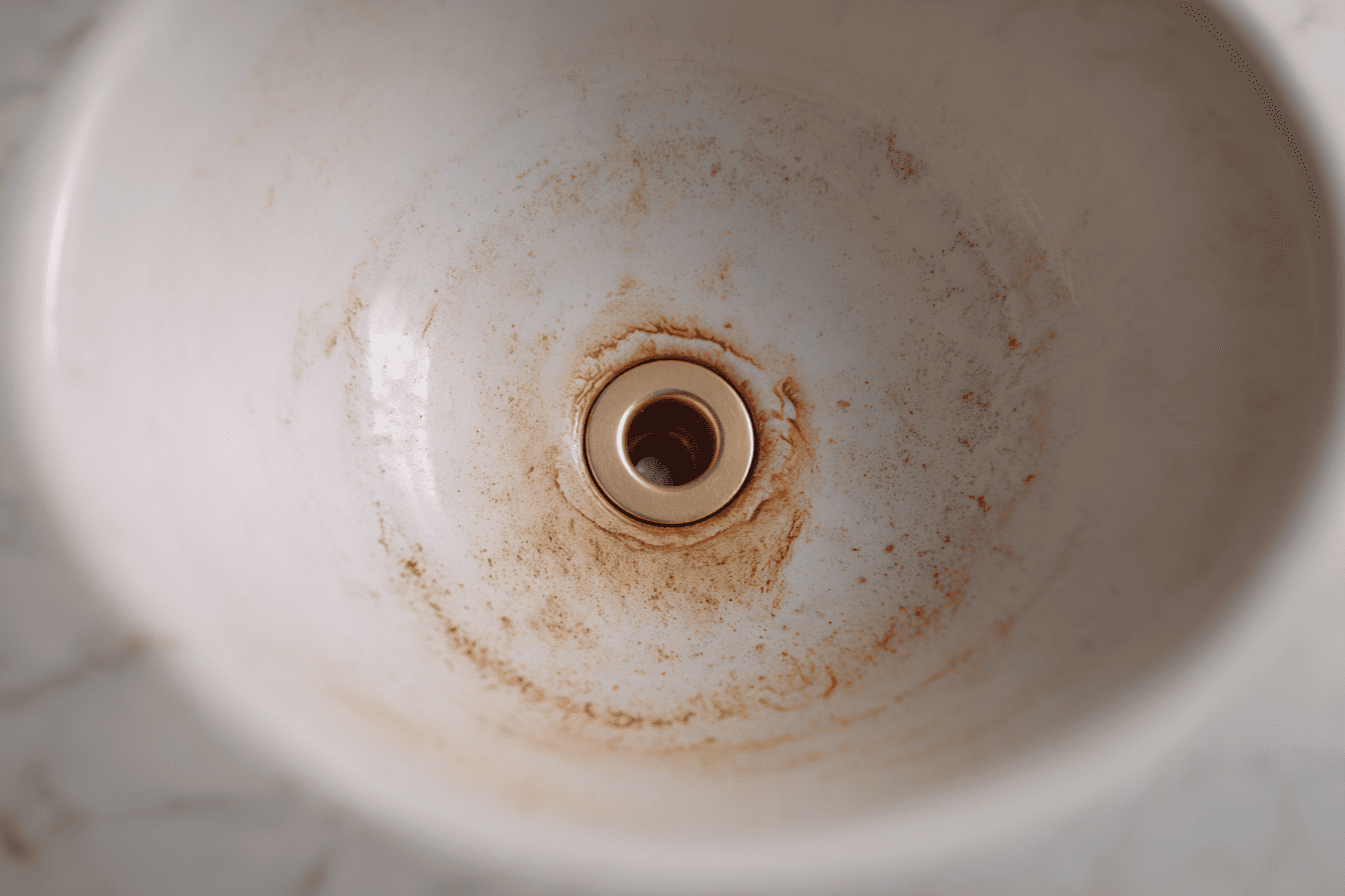 enlever la rouille sur un lavabo