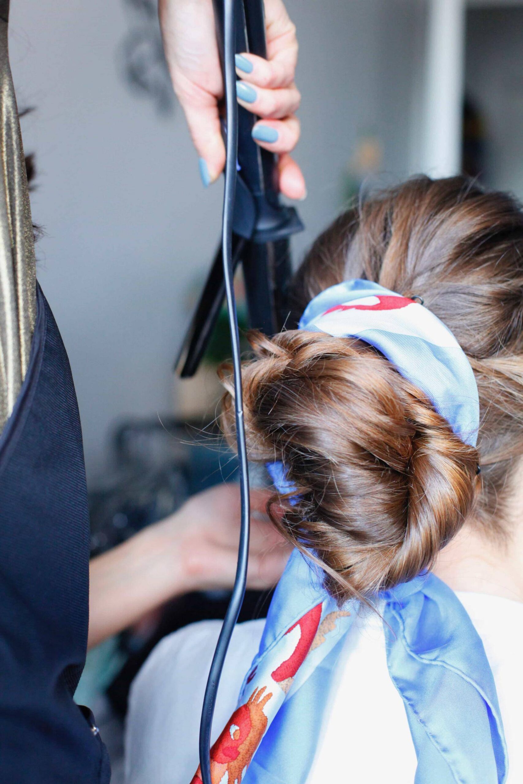 wavy avant un chignon