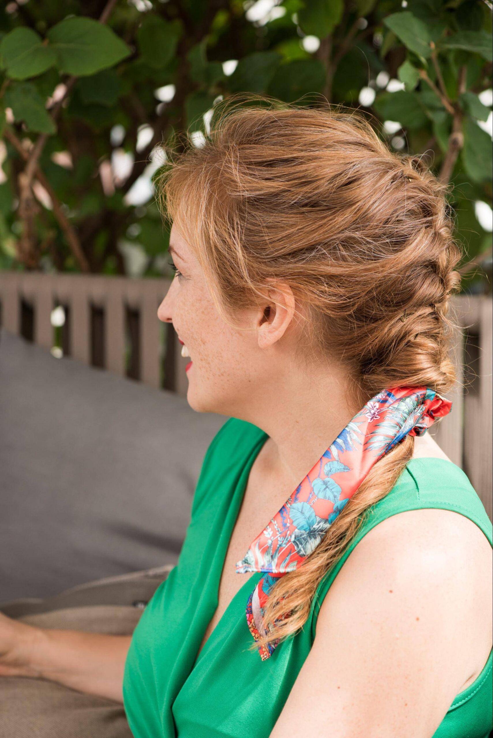 tresse longue accessoire foulard