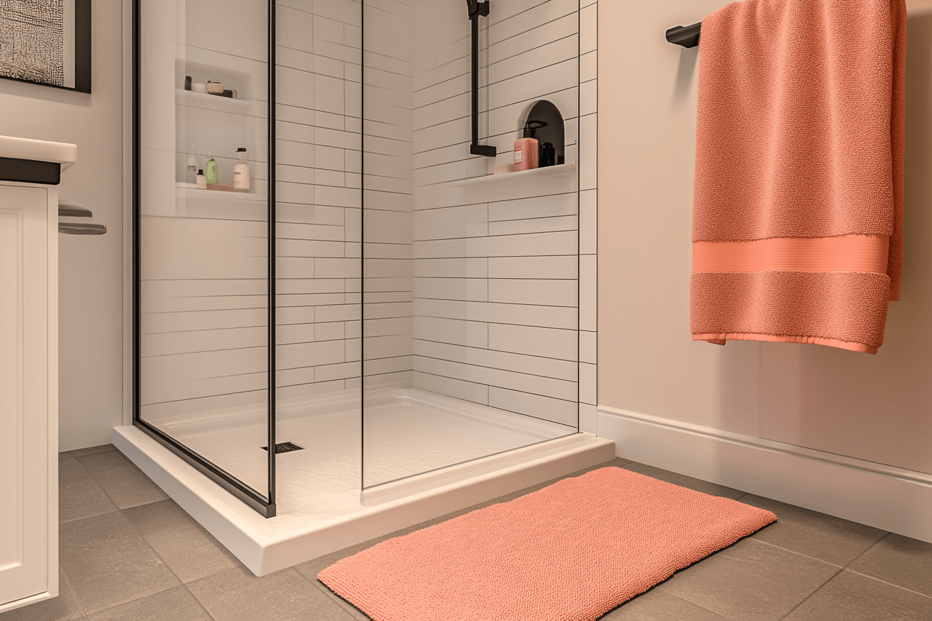 Visuel d'un receveur de douche en résine blanche