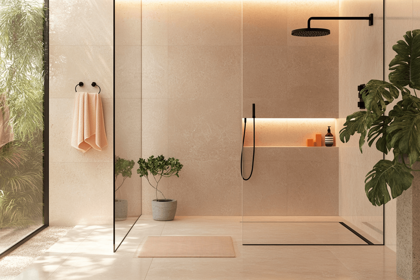 Visuel d'une douche italienne propre