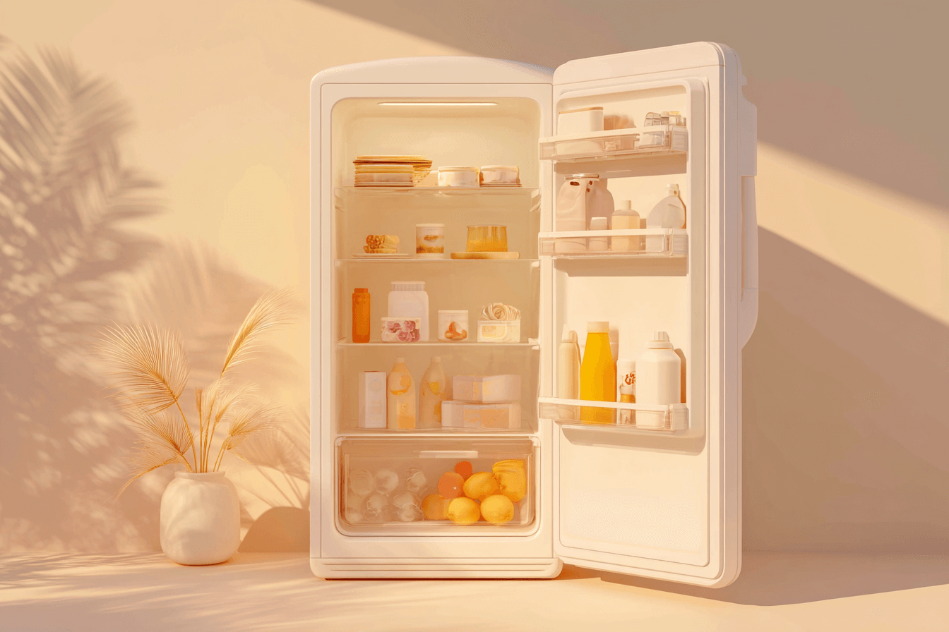 Visuel d'un frigo ouvert 